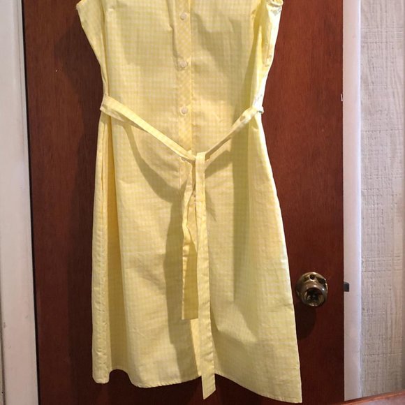 Tommy Hilfiger, Yellow and White Gingham, Sleeveless, Shirt Dress, Size: 8, NWOT - Picture 2 of 13